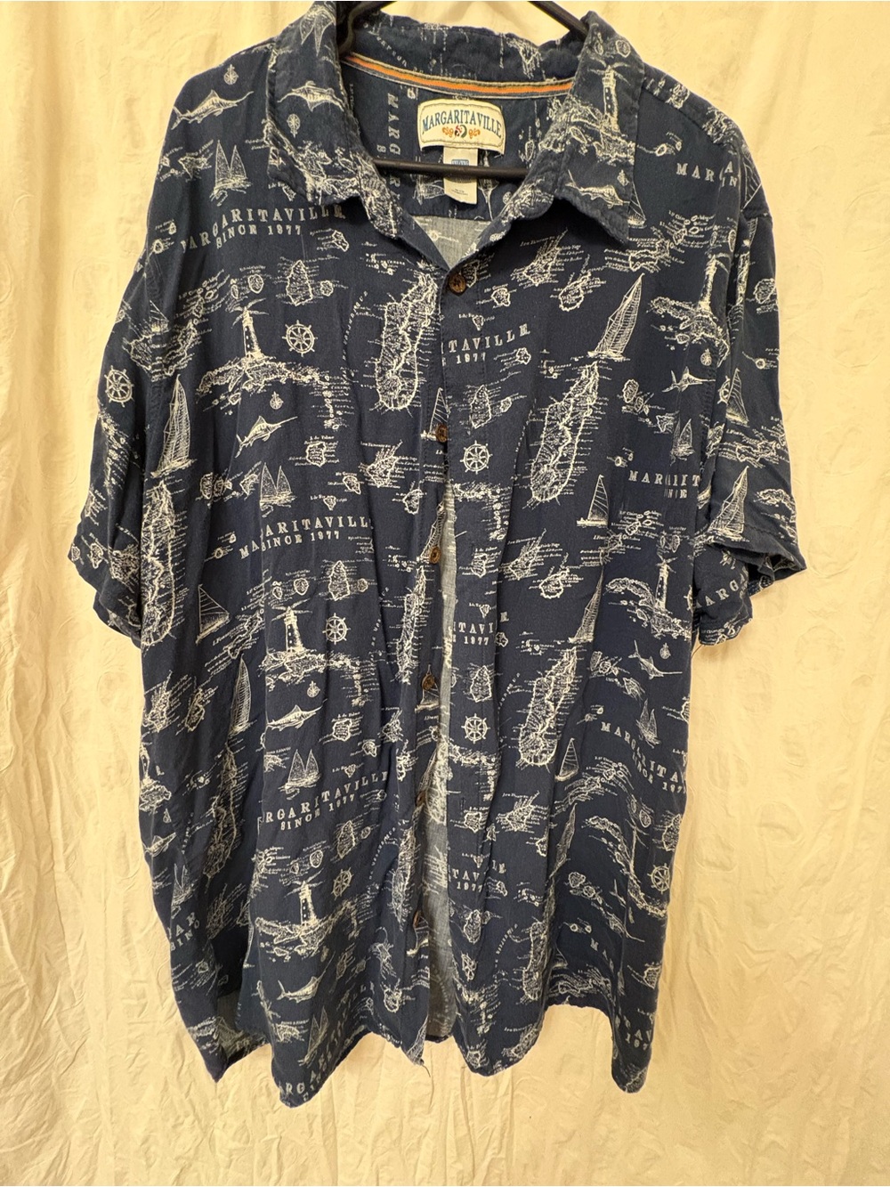 Jimmy Buffett’s Margaritaville Nautica button-down Hawaiian style shirt. XXL.